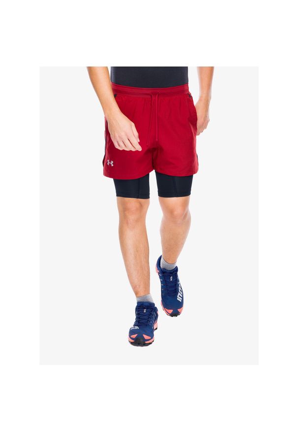 Spodenki do biegania męskie Under Armour Launch 5 inch 2-in-1 Short. Kolor: czerwony. Sport: bieganie