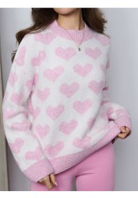 Sinsay - Sweter w serca - kremowy. Kolor: kremowy #1