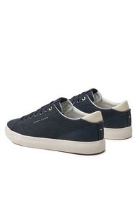 TOMMY HILFIGER - Tommy Hilfiger Tenisówki Th Hi Vulc Low Summer Cvs FM0FM05056 Granatowy. Kolor: niebieski. Materiał: materiał