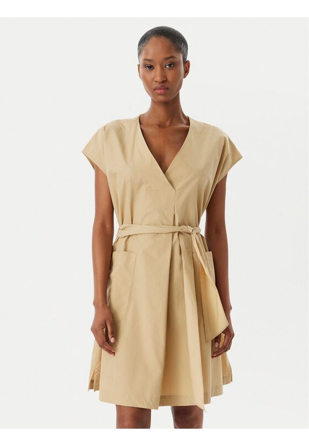 Weekend Max Mara Sukienka codzienna Mitico 2515221132 Beżowy Regular Fit. Okazja: na co dzień. Kolor: beżowy. Materiał: bawełna. Typ sukienki: proste. Styl: casual
