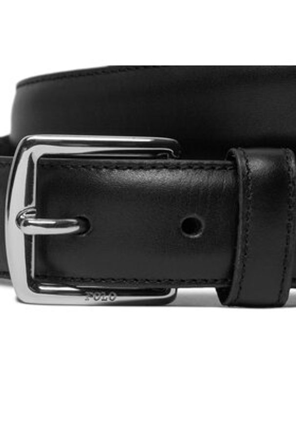Polo Ralph Lauren Pasek Męski 405828968001 Czarny. Kolor: czarny. Materiał: skóra