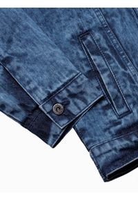 Ombre Clothing - Kurtka męska jeansowa typu sherpa C523 - indygo - XXL. Materiał: jeans. Styl: klasyczny #3