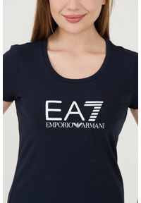 EA7 Emporio Armani - EA7 Granatowy damski t-shirt, Rozmiar L. Kolor: niebieski #3