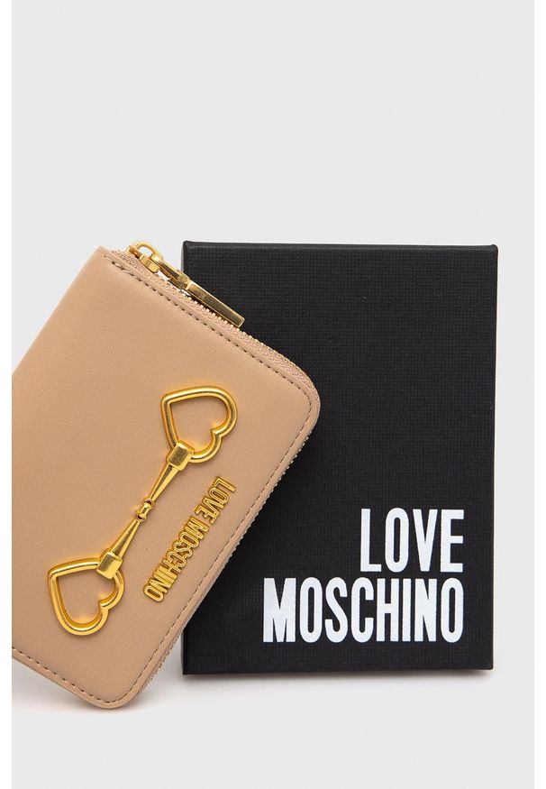 Love Moschino portfel damski kolor beżowy. Kolor: beżowy
