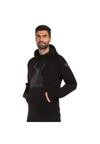 Bluza Kilpi Ltd Bellatrix. Typ kołnierza: kaptur. Kolor: czarny. Materiał: bawełna. Wzór: nadruk #1