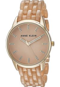 Zegarek Anne Klein Zegarek damski Anne Klein AK-2616TNGB CYRKONIE beżowy. Kolor: beżowy #1