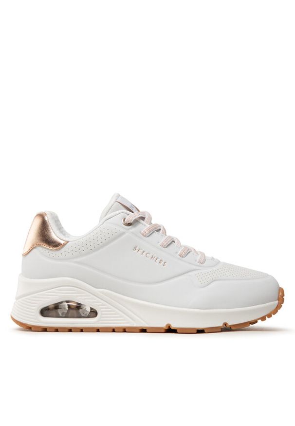 skechers - Skechers Sneakersy Uno Shimmer Away 155196/WHT Biały. Kolor: biały. Materiał: skóra