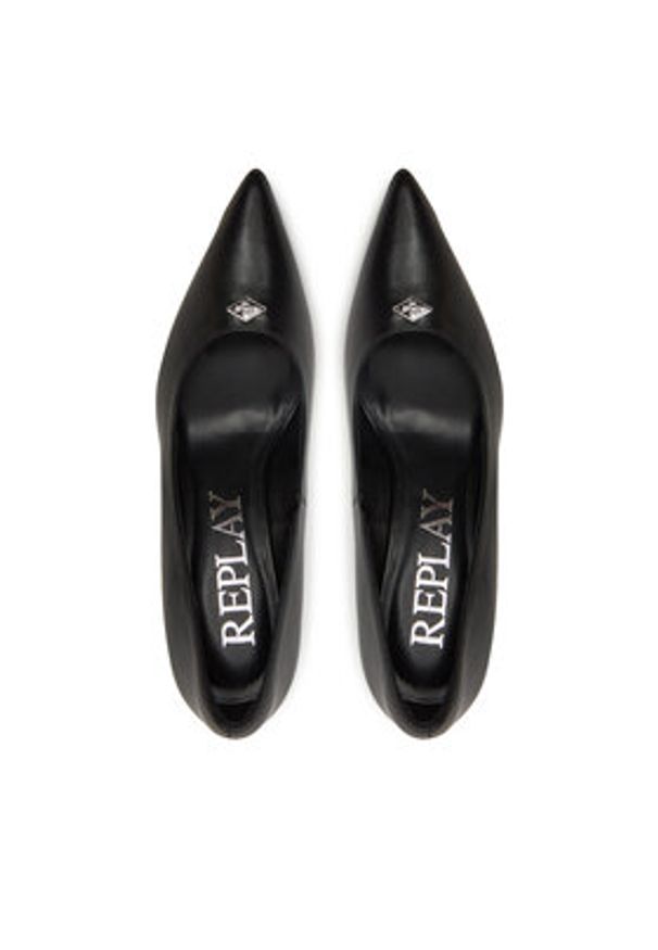 Replay - REPLAY Szpilki GWH2Z .000.C0001S Czarny. Kolor: czarny. Materiał: skóra. Obcas: na szpilce