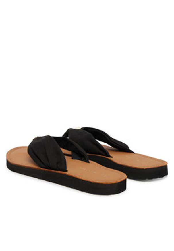 TOMMY HILFIGER - Tommy Hilfiger Japonki Th Ltr Footbed Summer Sandal FW0FW09194 Czarny. Kolor: czarny. Materiał: materiał