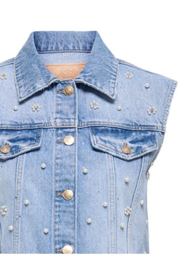 only - ONLY Kamizelka Onur 15366346 Niebieski Regular Fit. Kolor: niebieski. Materiał: bawełna