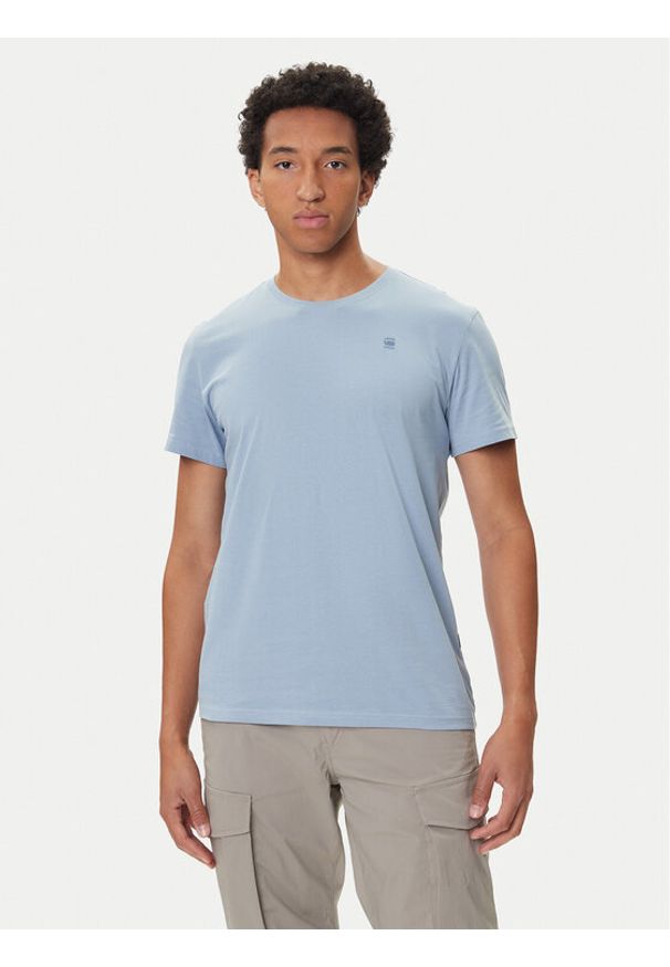 G-Star RAW - G-Star Raw T-Shirt Base-S D16411-336 Błękitny Regular Fit. Kolor: niebieski. Materiał: bawełna