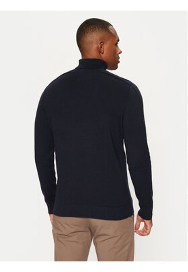 s.Oliver Golf 2152195 Granatowy Regular Fit. Typ kołnierza: golf. Kolor: niebieski. Materiał: bawełna