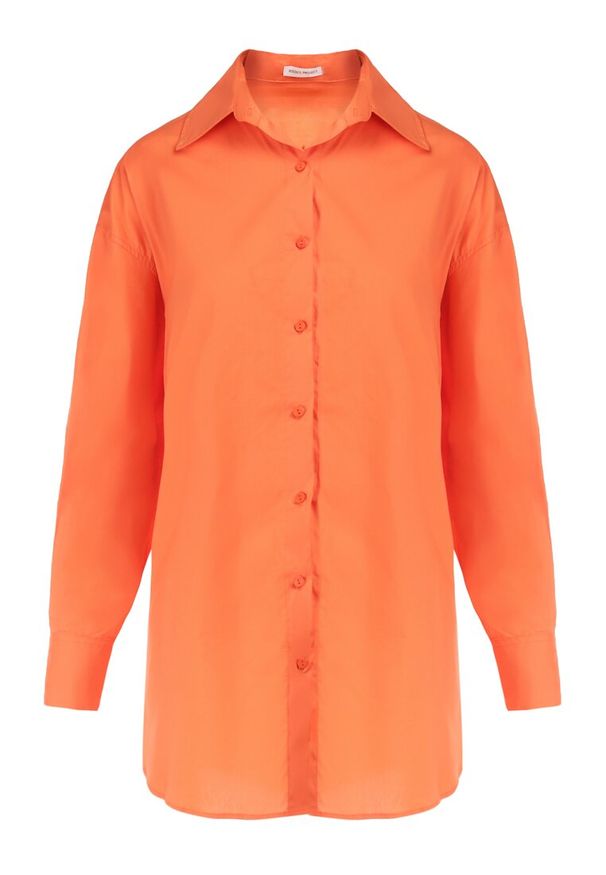 Born2be - Pomarańczowa Koszula Doriemara. Kolor: pomarańczowy. Długość rękawa: długi rękaw. Długość: długie