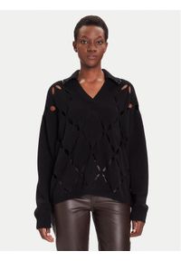 Liu Jo Sweter MF5038 MS009 Czarny Regular Fit. Kolor: czarny. Materiał: wełna #1