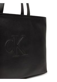 Calvin Klein Jeans Torebka Sculpted Slim Tote LV04K3070G Czarny. Kolor: czarny. Materiał: skórzane #5