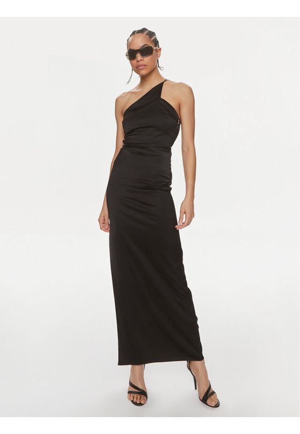 Patrizia Pepe Sukienka wieczorowa 2A2683/A644-K103 Czarny Slim Fit. Kolor: czarny. Materiał: wiskoza. Styl: wizytowy