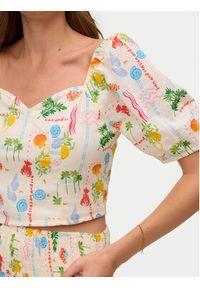 Vero Moda Bluzka Elena 10351014 Beżowy jasny Regular Fit. Kolor: beżowy. Materiał: bawełna #4