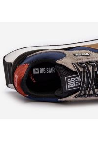Big-Star - Sneakersy Męskie Big Star NN174320 Memory Foam System Beżowo-Niebieskie beżowy. Kolor: beżowy. Materiał: materiał. Obcas: na platformie #7
