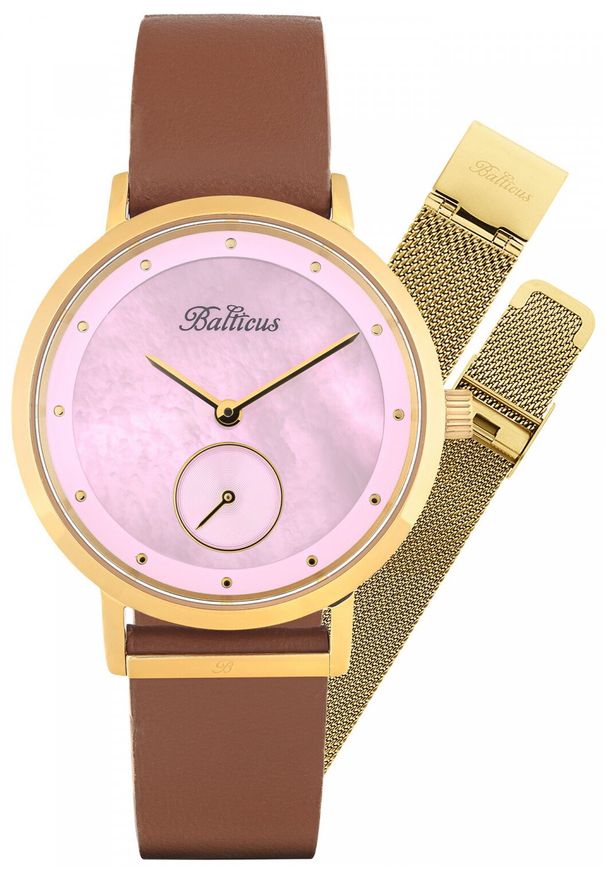 BALTICUS - Zegarek damski Balticus BLT-BALNSGP-P brązowy. Kolor: brązowy