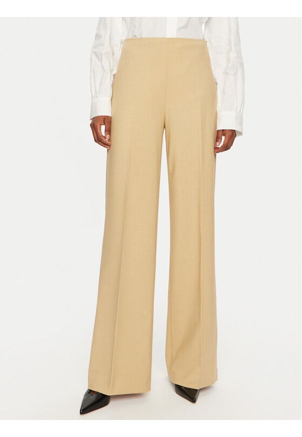 United Colors of Benetton - United Colors Of Benetton Spodnie materiałowe 4962DF01Z Beżowy Wide Leg. Kolor: beżowy. Materiał: wiskoza, syntetyk