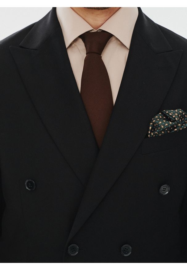 Pako Lorente - PAKO LORENTE – Dwurzędowa czarna marynarka garniturowa. Kolor: czarny. Materiał: elastan, wiskoza