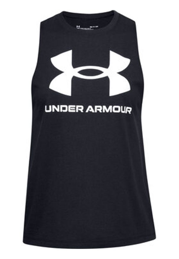 Under Armour Koszulka techniczna Live Sportstyle Graphic Tank 1356297 Czarny Regular Fit. Kolor: czarny. Materiał: bawełna