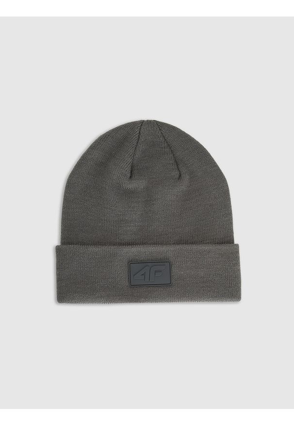 4f - 4F Czapka beanie uniseks - szara Uniwersalny. Kolor: szary. Materiał: syntetyk, materiał. Sezon: zima. Styl: klasyczny, sportowy, casual