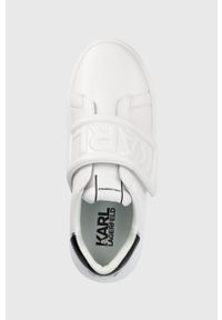 Karl Lagerfeld buty skórzane KAPRI MENS KL52537.011 kolor biały. Nosek buta: okrągły. Zapięcie: rzepy. Kolor: biały. Materiał: skóra. Obcas: na obcasie. Wysokość obcasa: niski #4