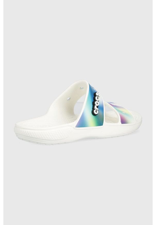 Crocs klapki damskie. Materiał: materiał. Obcas: na obcasie. Wysokość obcasa: niski