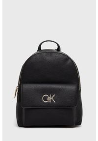 Calvin Klein plecak damski kolor czarny mały gładki. Kolor: czarny. Wzór: gładki #1