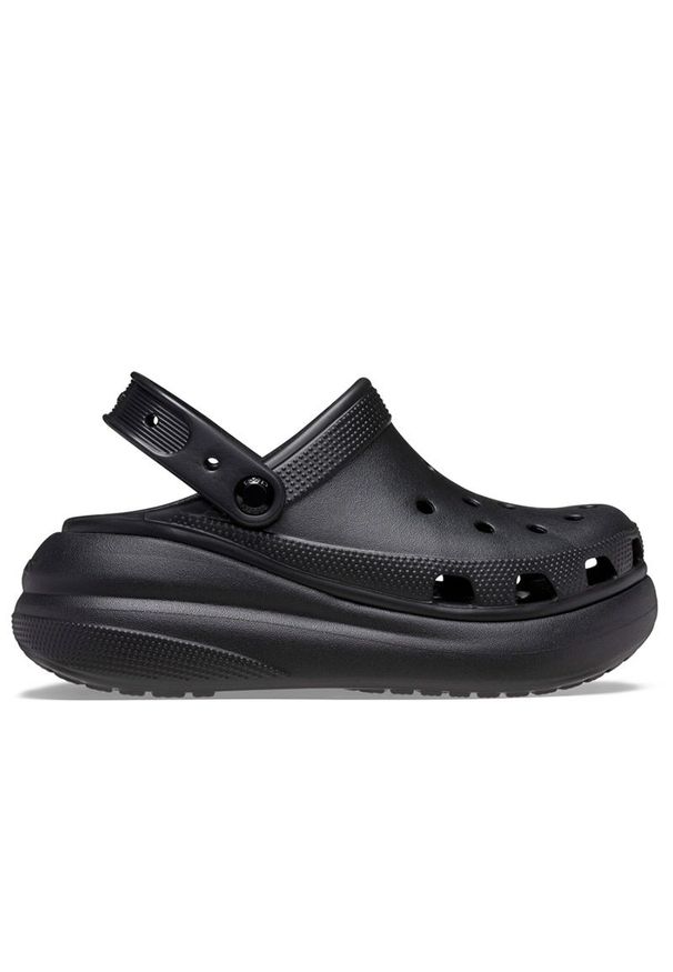 Klapki Crocs Classic Crush Clog 207521-001 - czarne. Kolor: czarny. Materiał: materiał. Sezon: lato. Obcas: na platformie. Styl: klasyczny