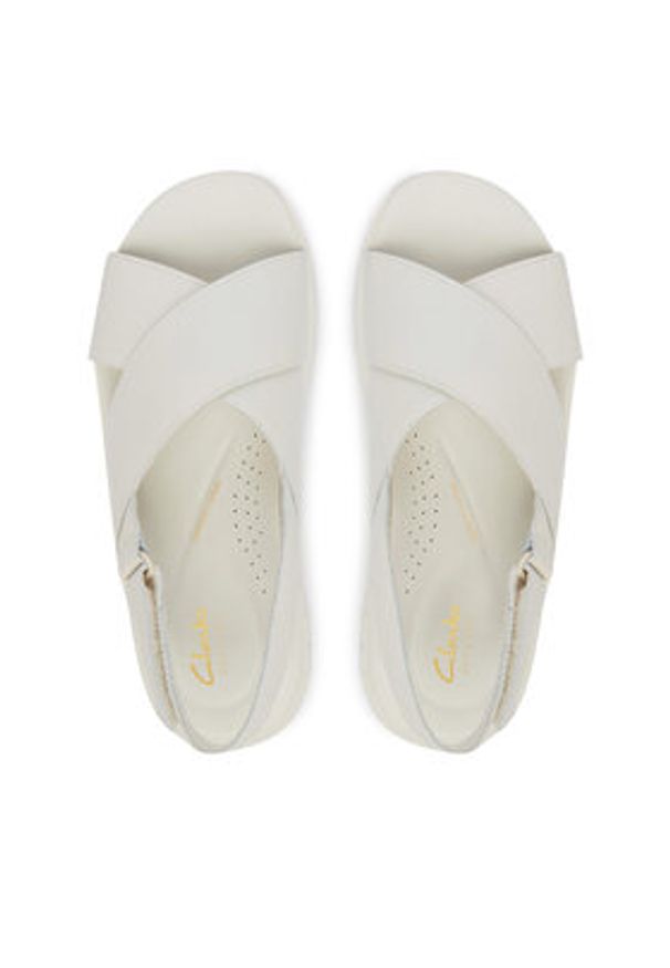 Clarks Sandały DashLite Wish 26186583 Biały. Kolor: biały. Materiał: skóra