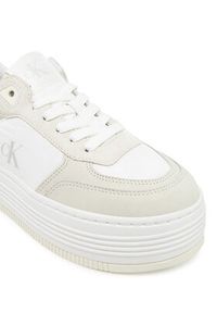 Calvin Klein Jeans Sneakersy Bold Flatf Low Lace Mix YW0YW01742 Biały. Kolor: biały. Materiał: zamsz, skóra #6