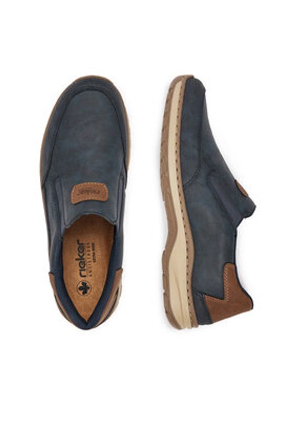 Rieker Półbuty 03365-14 Granatowy. Kolor: niebieski. Materiał: skóra