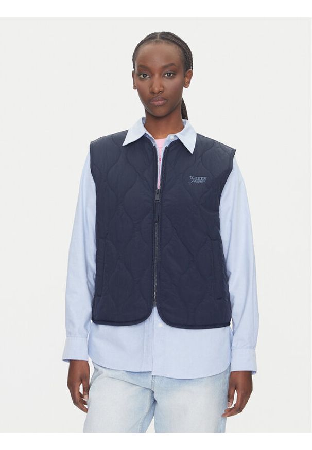 Tommy Jeans Bezrękawnik Onion DW0DW21184 Granatowy Regular Fit. Kolor: niebieski. Materiał: syntetyk. Długość rękawa: bez rękawów