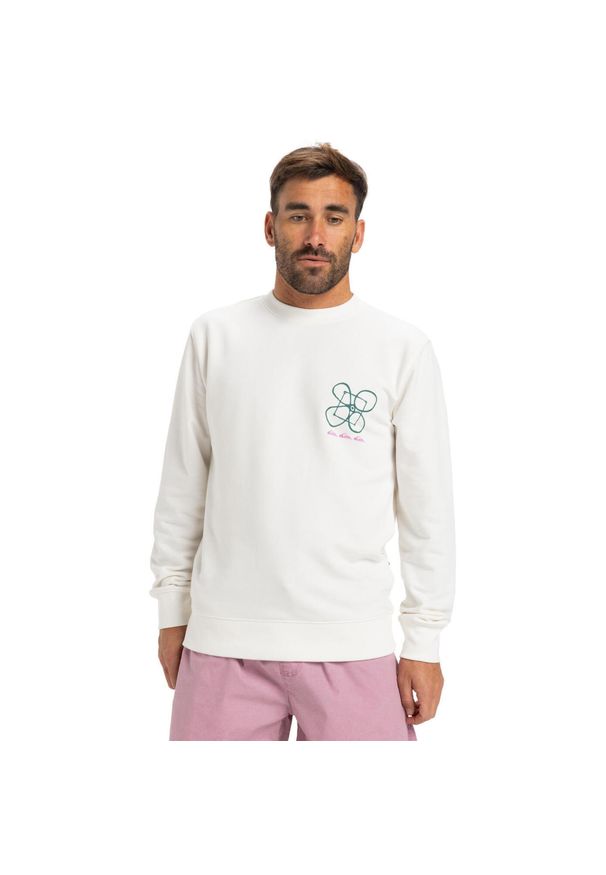 Quiksilver - Bluza z okrągłym dekoltem dla Mężczyzn GRAPHIC Biały. Kolor: biały. Materiał: materiał, poliester, bawełna. Długość: długie