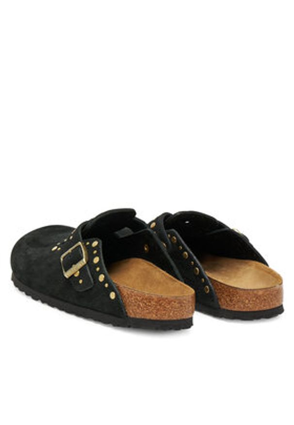 Birkenstock Klapki Boston Rivet 1030491 Czarny. Kolor: czarny. Materiał: skóra, zamsz