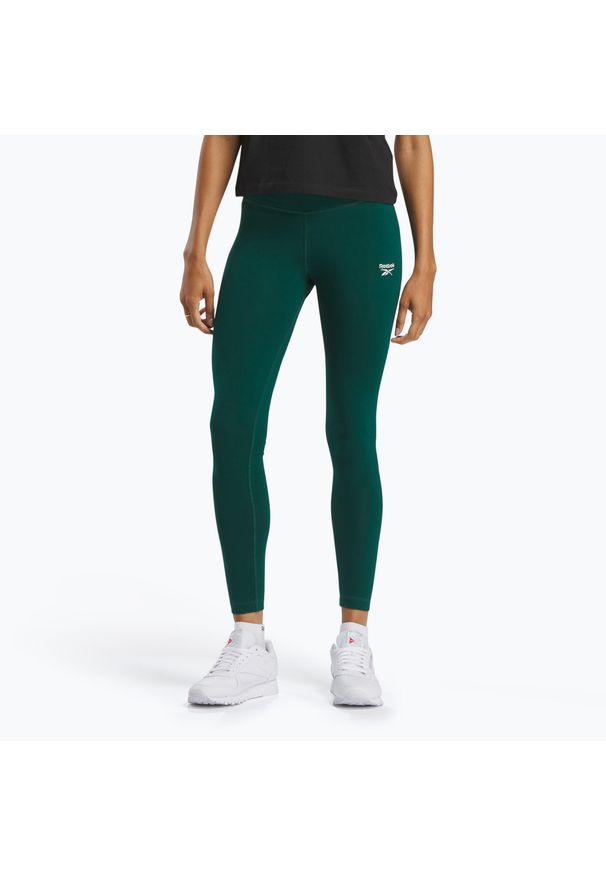 Reebok Fitness - Legginsy Reebok Identity Small Logo Cotton. Kolor: zielony. Sport: fitness