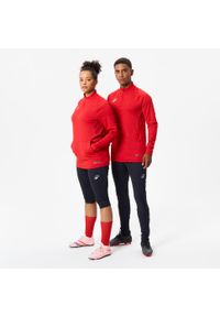 KIPSTA - Bluza piłkarska Kipsta CLR półsuwak. Kolor: czerwony. Materiał: materiał, skóra. Sport: piłka nożna