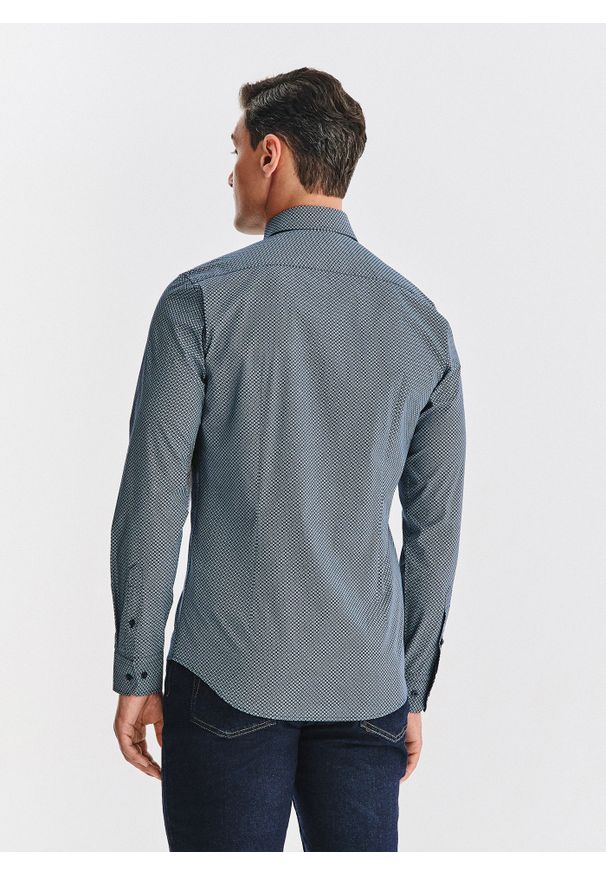 Pako Lorente - PAKO LORENTE – Bawełniana koszula w mikrowzór. Materiał: bawełna. Długość rękawa: długi rękaw. Długość: długie
