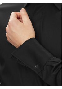 Karl Lagerfeld - KARL LAGERFELD Koszula 605008 Czarny Slim Fit. Typ kołnierza: dekolt w karo. Kolor: czarny. Materiał: bawełna #3