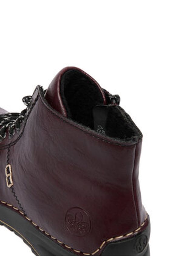 Rieker Trzewiki CEO-71510-30 Bordowy. Kolor: czerwony. Materiał: syntetyk, materiał