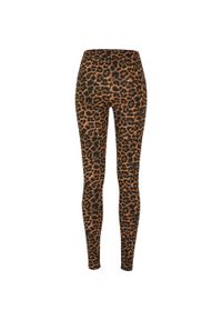 Urban Classics - Miękkie Legginsy Damskie Z Nadrukiem Lamparta. Kolor: brązowy, zielony, wielokolorowy. Wzór: nadruk