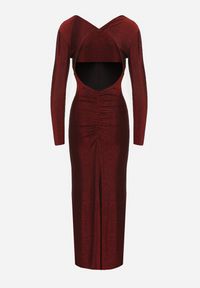 Born2be - Bordowa Asymetryczna Sukienka z Usztywnionymi Miseczkami i Odkrytymi Plecami Remilia. Kolor: czerwony. Typ sukienki: asymetryczne. Styl: wizytowy, elegancki #5