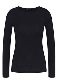 Triumph Koszulka piżamowa Beauty Layers 10225656 Czarny Slim Fit. Kolor: czarny. Materiał: wełna
