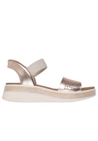 skechers - Damskie sandały na koturnie Skechers Bobs Sun Ray. Kolor: różowy. Sezon: lato. Obcas: na koturnie #1