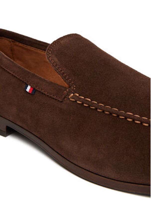 TOMMY HILFIGER - Tommy Hilfiger Mokasyny Hilfiger Flexible Suede Loafer FM0FM05496 Brązowy. Kolor: brązowy. Materiał: zamsz, skóra