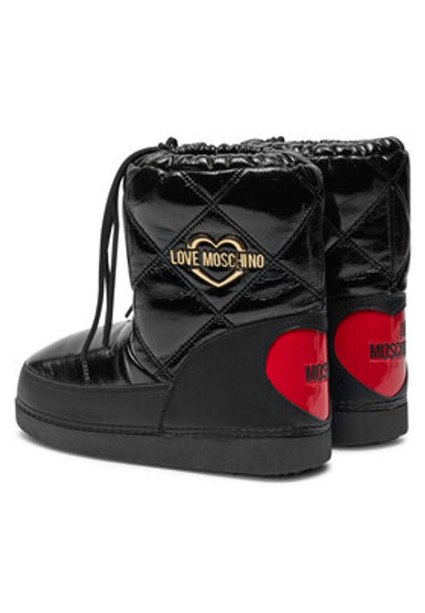 Love Moschino - LOVE MOSCHINO Śniegowce JA24982G0LEB1000 Czarny. Kolor: czarny. Materiał: materiał