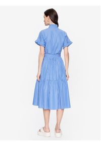 Lauren Ralph Lauren Sukienka koszulowa 250889362001 Niebieski Regular Fit. Kolor: niebieski. Materiał: bawełna. Typ sukienki: koszulowe