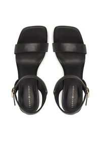 TOMMY HILFIGER - Tommy Hilfiger Sandały High Heel Leather Sandal FW0FW08534 Czarny. Kolor: czarny. Materiał: skóra #5